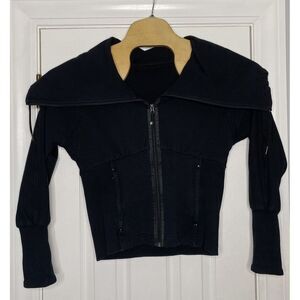 Lululemon Women's Cowl Neck Full Zip Sweatshirt‎ Faded Black 10- Read